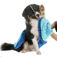 Serviette de s&eacute;chage en microfibre chenille pour animaux de compagnie - JUHAO