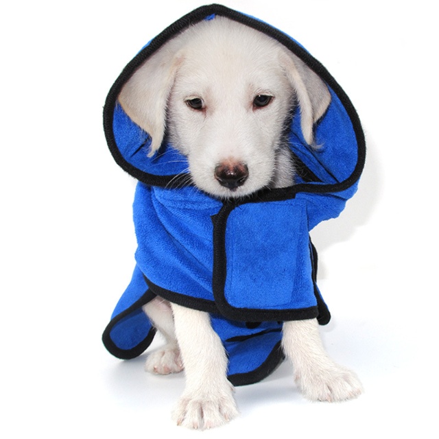 Nuovo asciugamano da bagno per animali domestici in microfibra ad asciugatura rapida con cappello - JUHAO