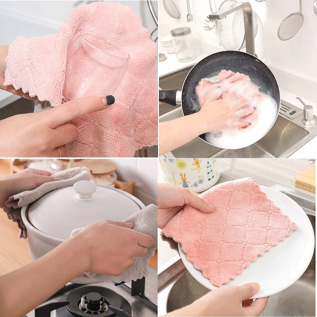 Microfiber Coral Velvet Kichen Botzen Dishcloths - JUHAO