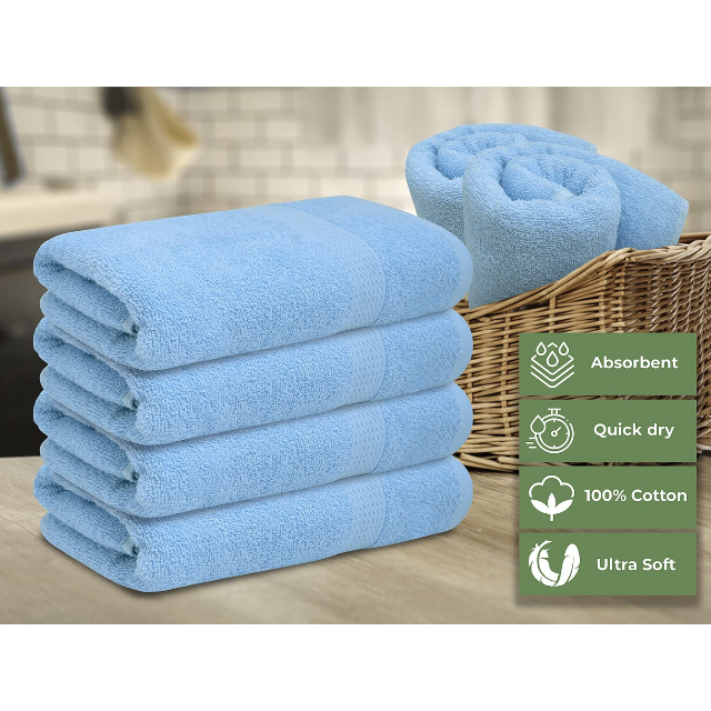 Quick Dry Deluxe Series Bambus-Baumwoll-Hotel-Badetuch in Wei&szlig; – JUHAO