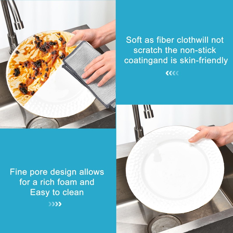 Pa&ntilde;o de cocina multiusos de alambre de acero de doble cara - JUHAO