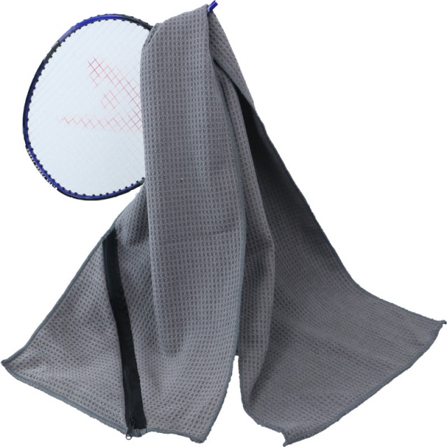 Mikrofiber Waffel Gym Handduch mat Zipper Pocket - JUHAO