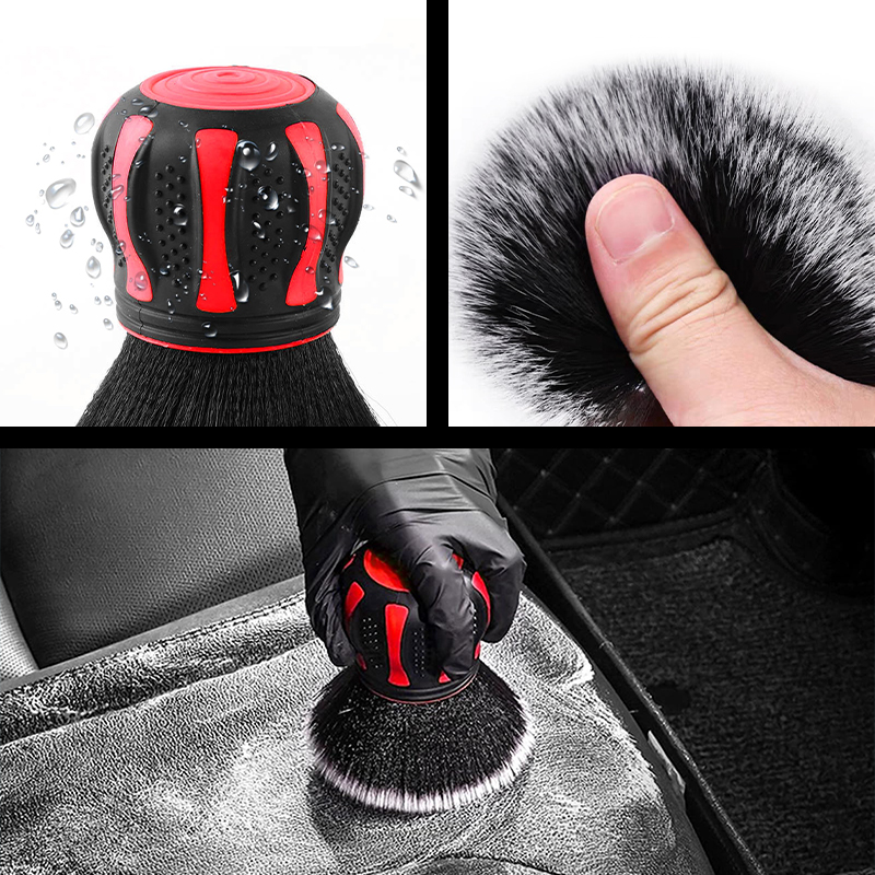 Cepillo de pelo de cabra negro para detalles de coches