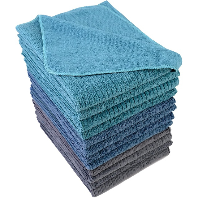 Chiffons de nettoyage m&eacute;nagers en microfibre avec cordon de serrage - JUHAO