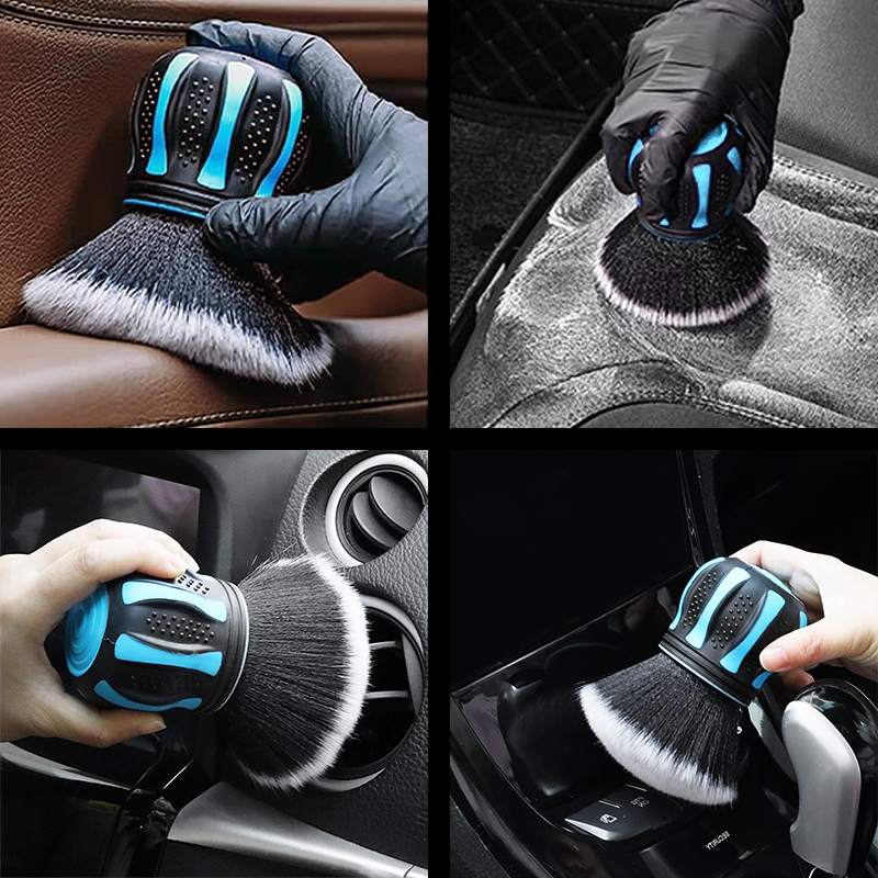 Cepillo de pelo de cabra negro para detalles de coches